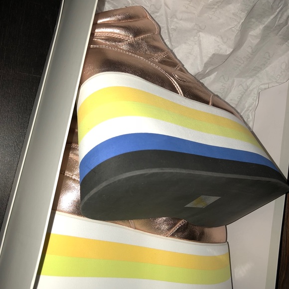 Shellys London Dema Rose Gold Leather Flatform 41 - Picture 4 of 6